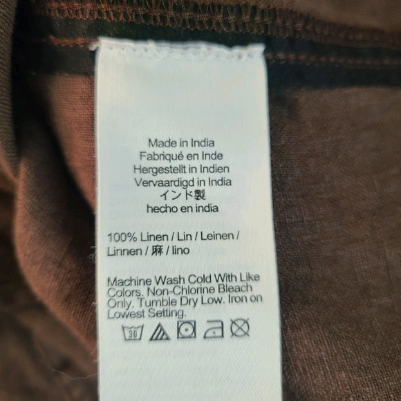 J.Crew Baird Mcnutt Irish Linen Button Up‎ Shirt Brown Minimalist Coastal XXS - Picture 7 of 10